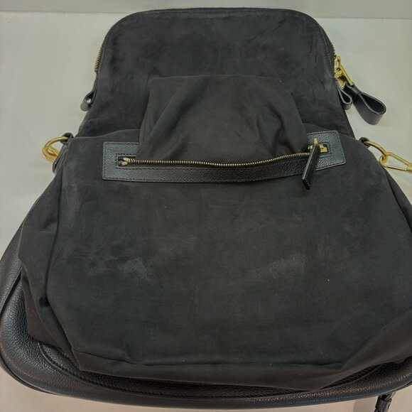 Retired  Tom Ford Jennifer Large Double Zip Shoulder Bag Black Grained Leather - Picture 12 of 16